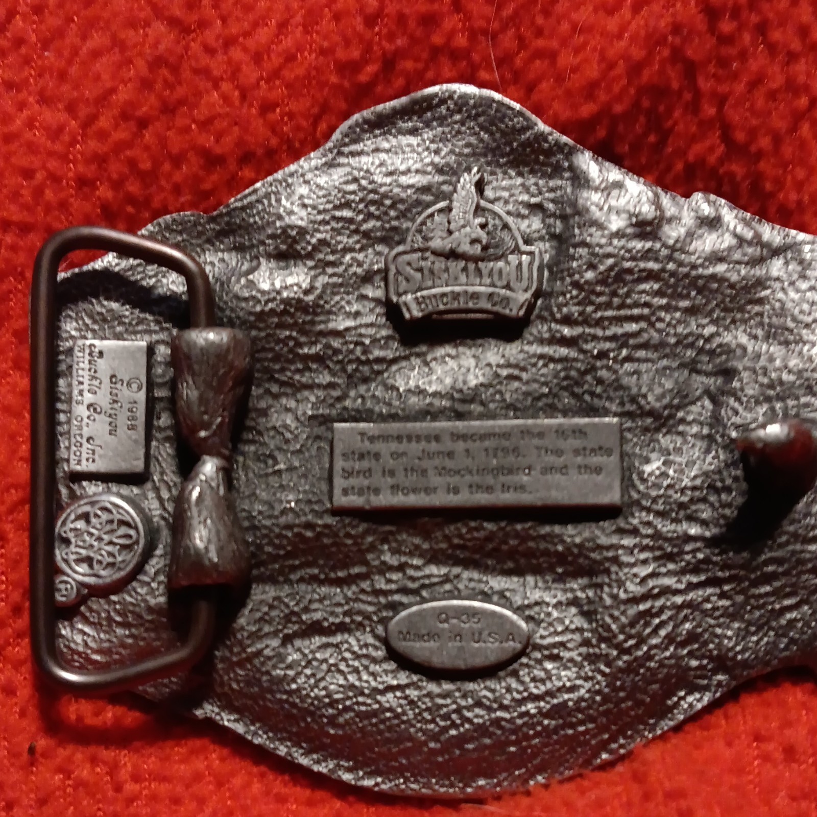Siskiyou Buckle Co Men&rsquo;s Vintage Western Tennessee State Seal Buckle Q-35 USA