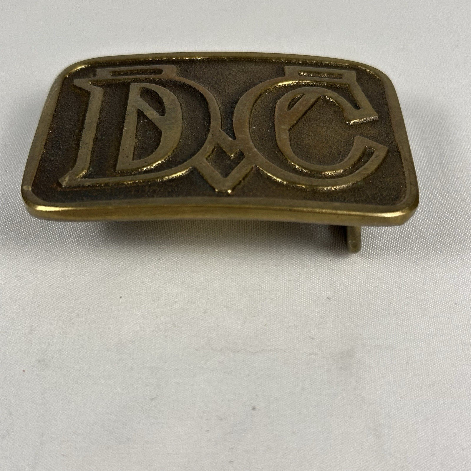 Vintage Dee Cee Brand Brass Belt Buckle Washington Manufacturing Workwear