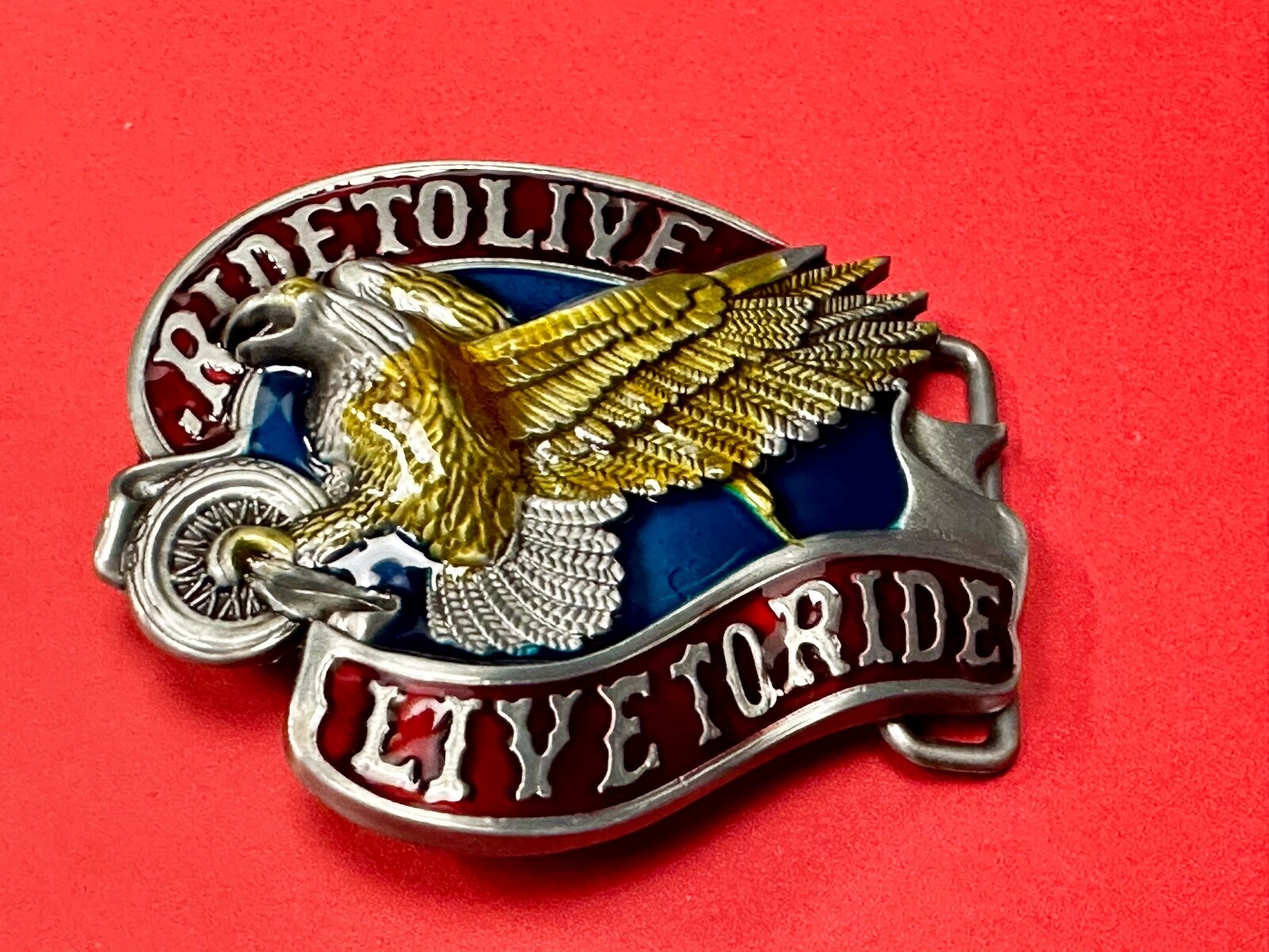 Live To Ride, Ride To Live Bikers Way Of Life Motorcycle Eagle New Belt Buckle