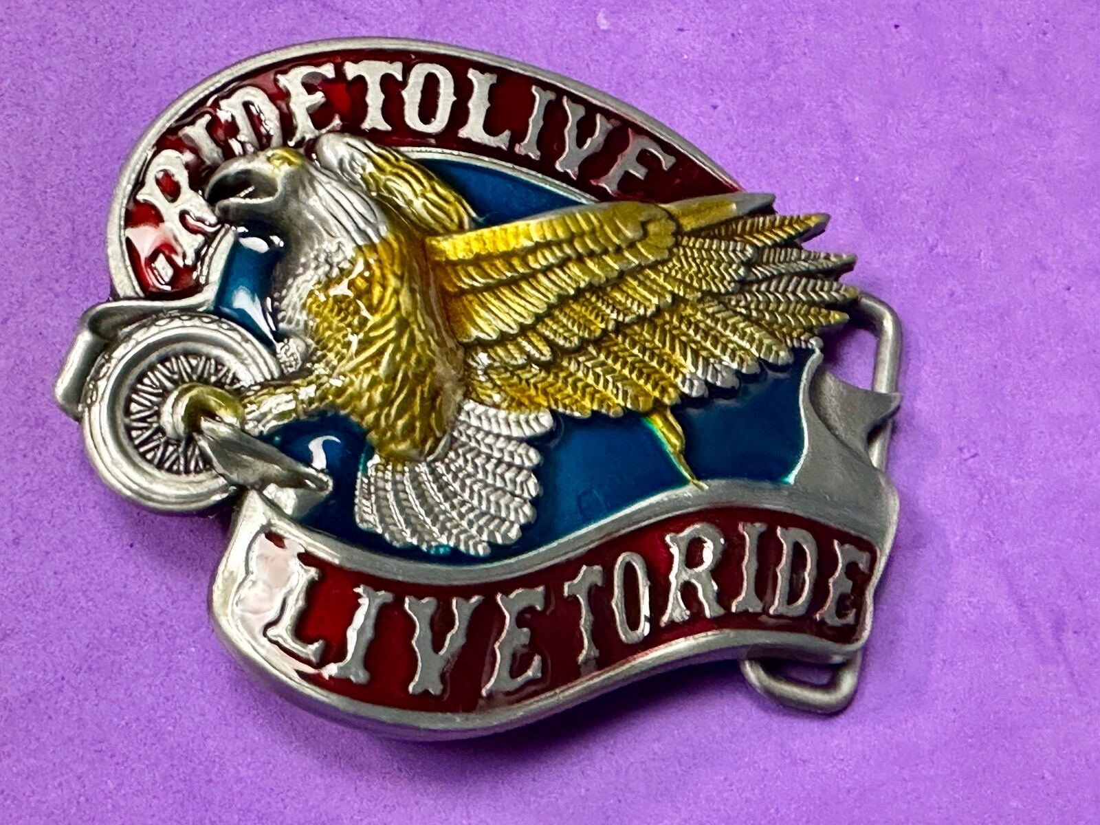 Live To Ride, Ride To Live Bikers Way Of Life Motorcycle Eagle New Belt Buckle