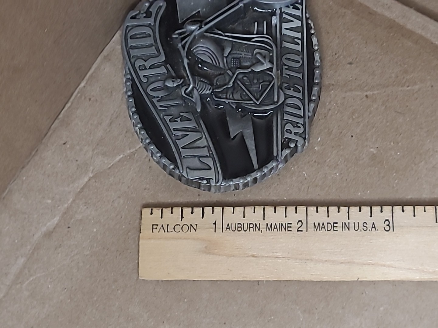 Fashion Mens Western Cowboy Zombie on Motorcycle Belt Buckle Live to Ride