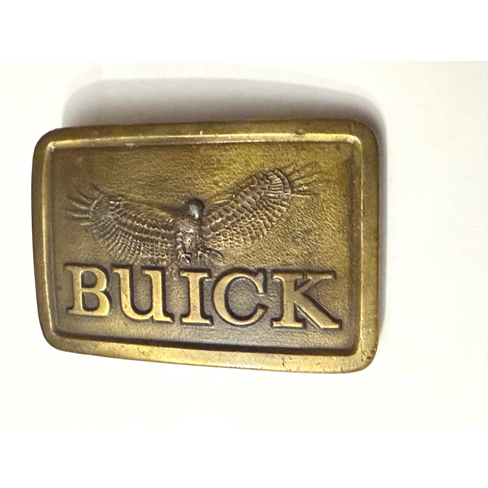 Vintage 1976 Indiana Metal Craft Buick Eagle Belt Buckle Brass Tone GA 25 Mens