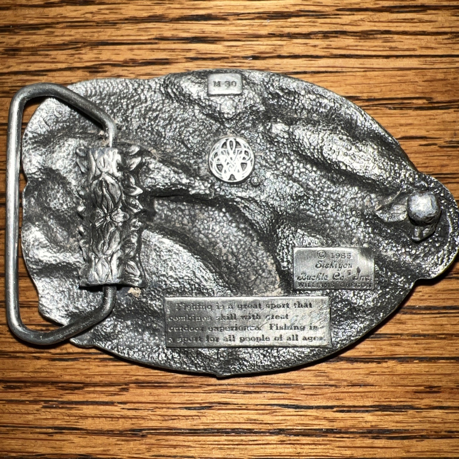 1985 SISKIYOU BUCKLE CO. I&rsquo;d Rather Be Fishing Belt Buckle USA Made Vintage M-30