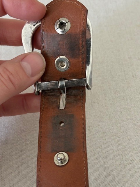 Vintage Pat Areias Sterling Silver Buckle and American Alligator Belt Size 29