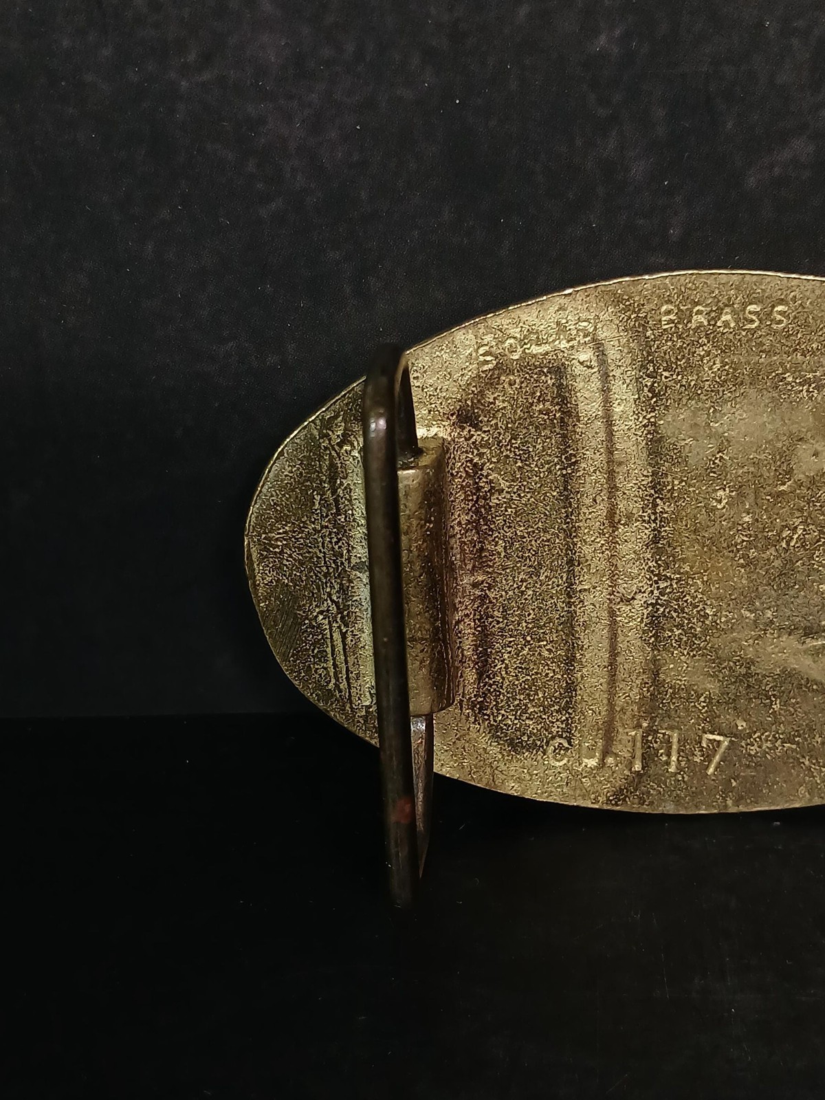 Solid Brass Country Music Guitar Belt Buckle