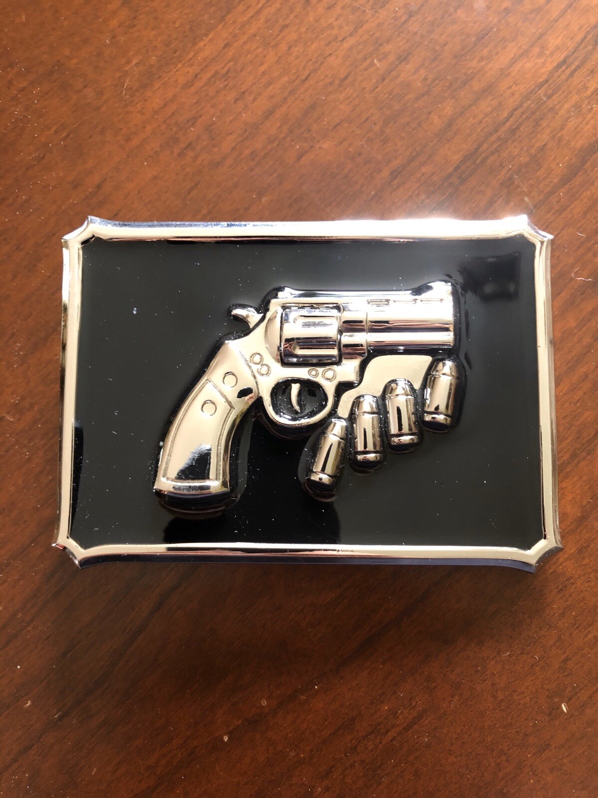 Gun Pistol Revolver Firearm Gangster Weapon Metal Unisex Men’s Metal Belt Buckle