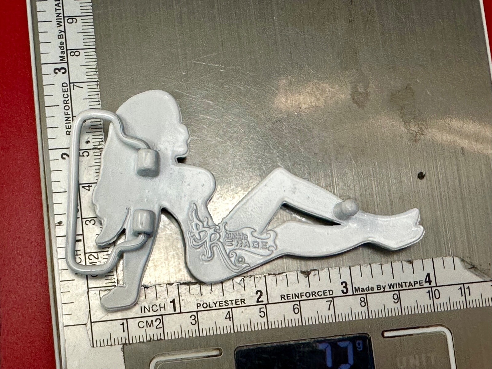 Mudflap Girl Belt Buckle Mud Flap White Color Enamel Cz Studded Belt Buckle