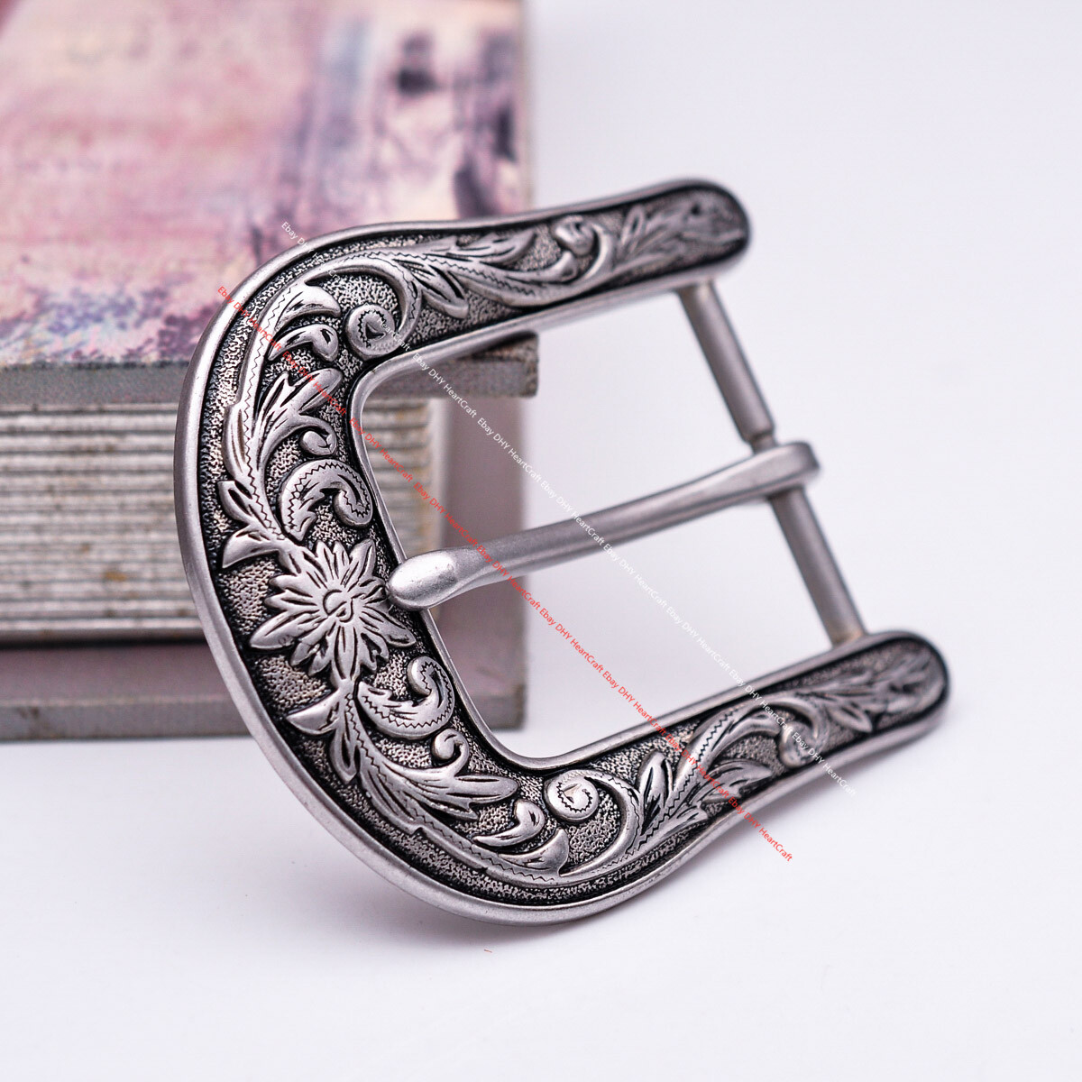 Western Flower Single Prong Leathercraft Pin Belt Buckle Replacement fits 38mm