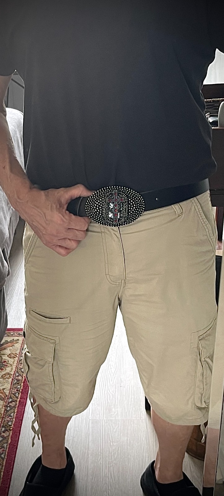 Handmade Oval Cross Belt Buckle Gothic Rock Metal Darren McNeese
