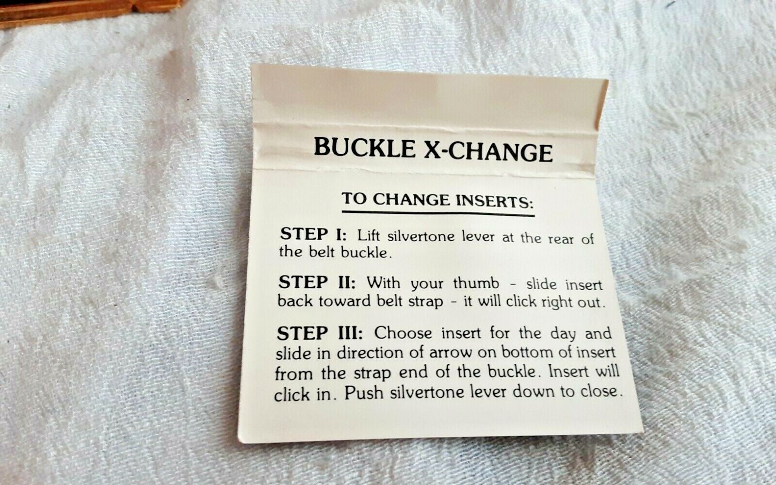 BUXTON BUCKLE X CHANGE INSERT MONOGRAM LETTER J VINTAGE ORIGINAL PACKAGE MENS