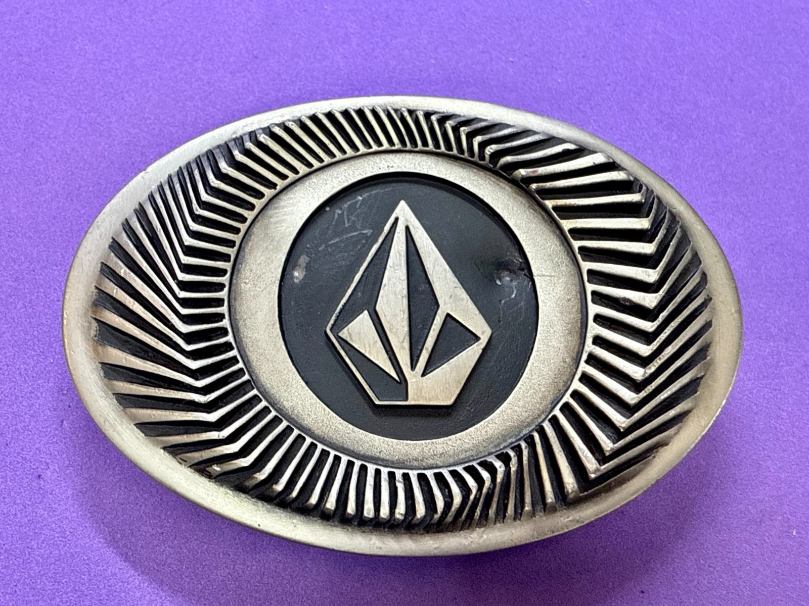 VOLCOM Apparel Company Diamond Logo 90&rsquo;s Metal Cast Original Promo Belt Buckle