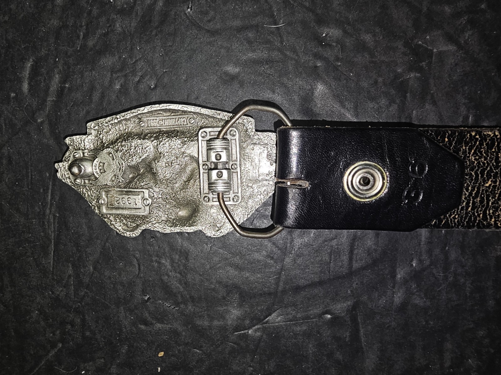 1992 The Great American Belt Buckle Harley-Davidson Born to Ride w/ Leather Belt
