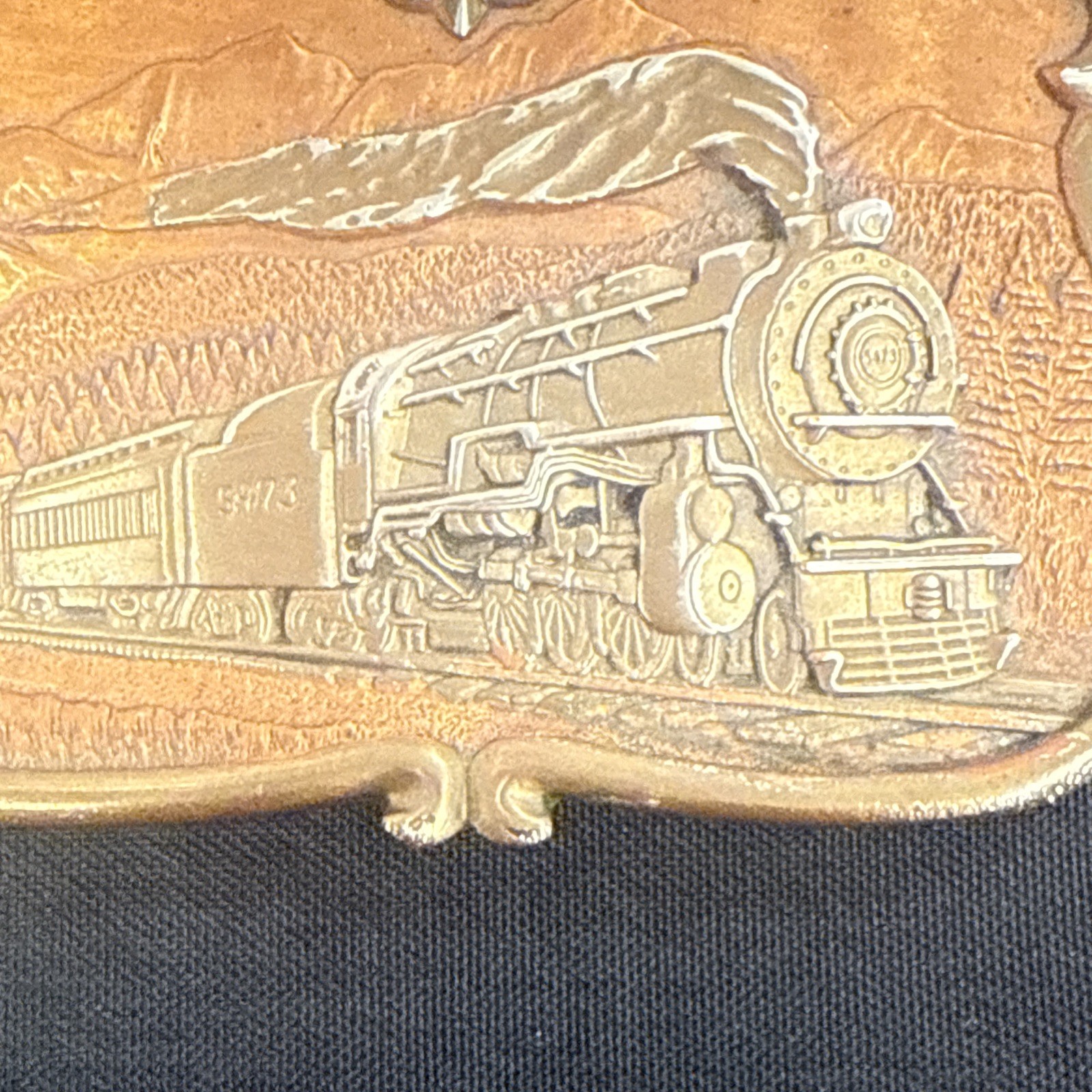 Vintage 1984 Bergamot Brass Works U-149 Steam Train 5473 Belt Buckle