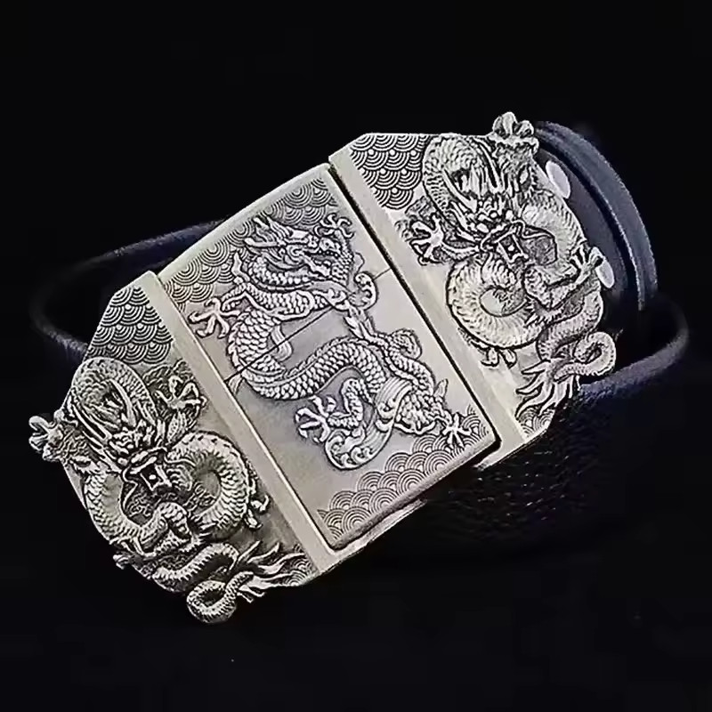 Men&rsquo;s Metal Belt Buckle Lighter – Refillable Novelty Outdoor Accessory