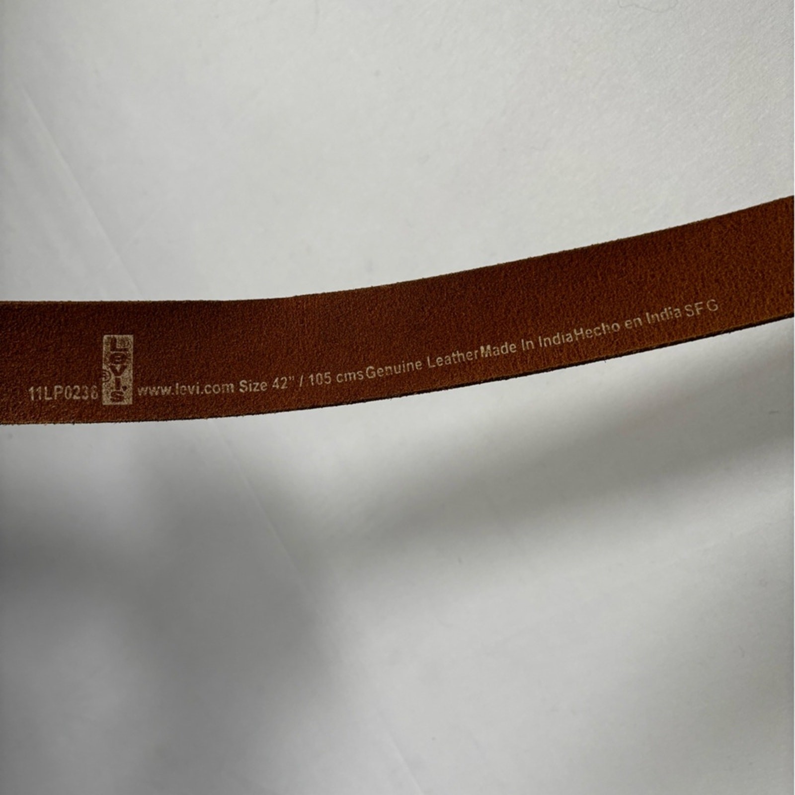 Levi’s Men’s Tooled and Braided Stitched Brown Leather Belt Western Hippy
