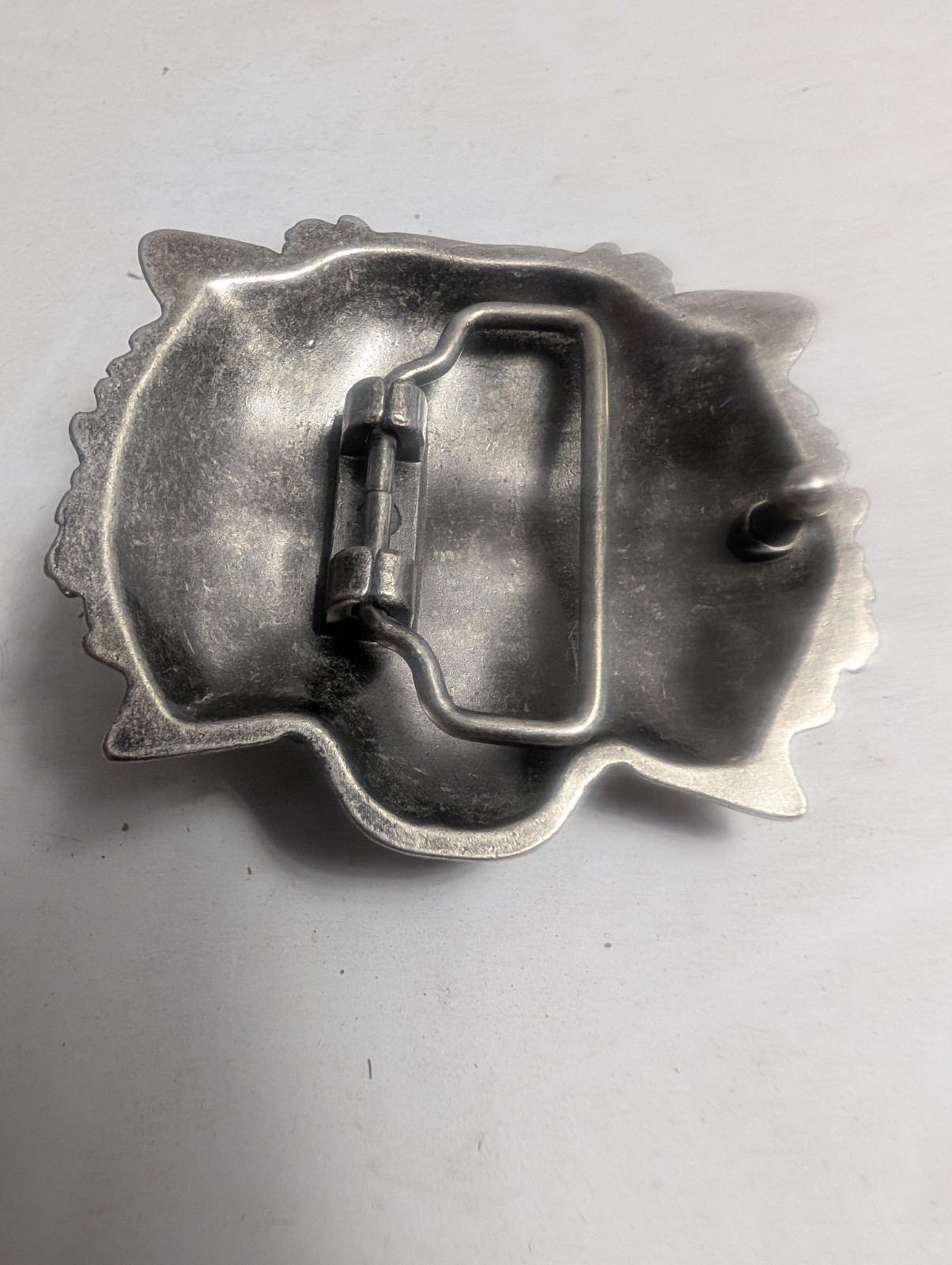 Belt Buckle Snarling Lion Tiger Big Cat 3D Silver Tone Metal Rare