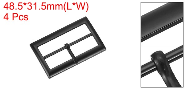 4Pcs Belt Buckle 1.57&Prime; Single Prong Rectangle Buckles Matte Black