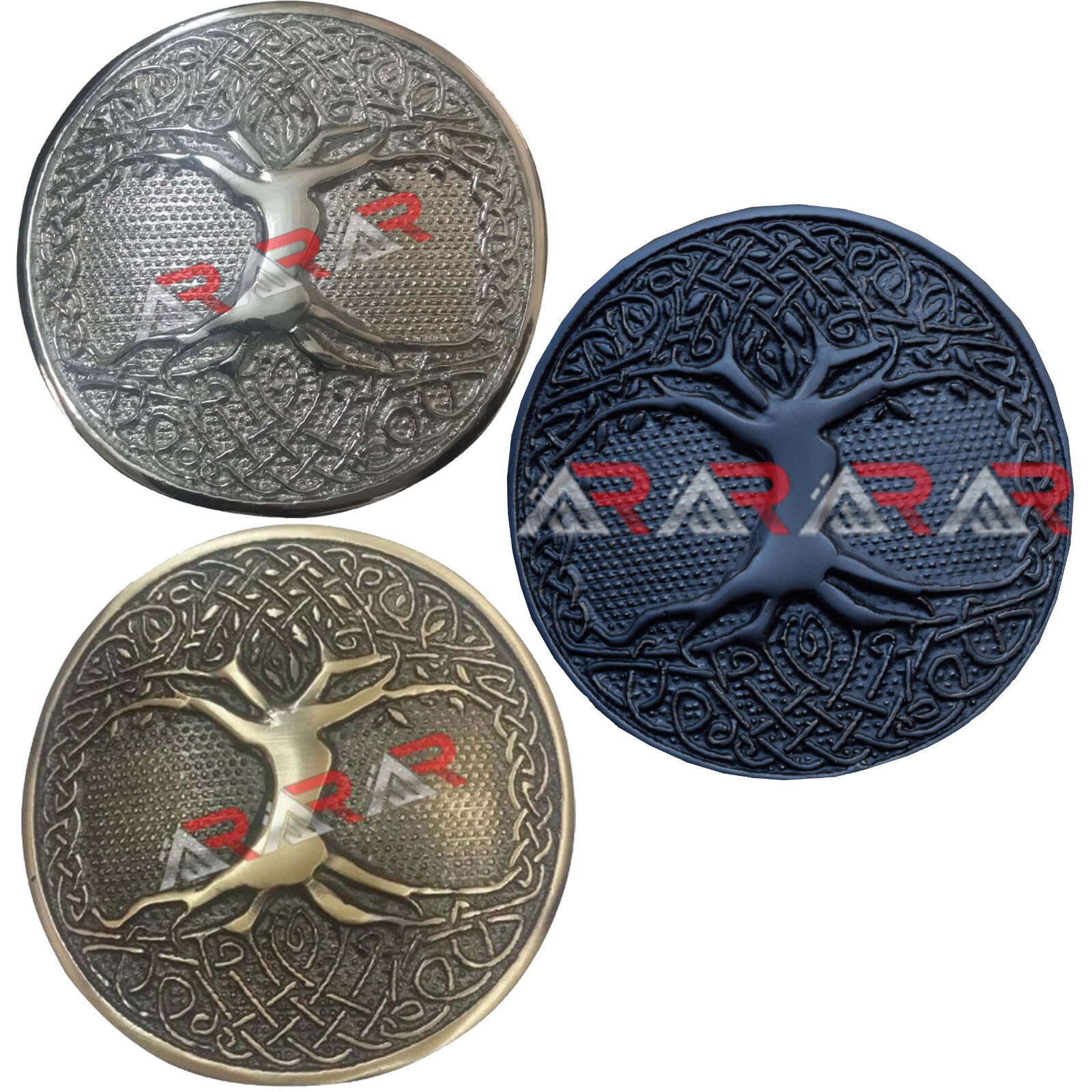 Scottish Kilt Belt Buckle Antique Chrome Black Highland Tree Belts Buckles AAR