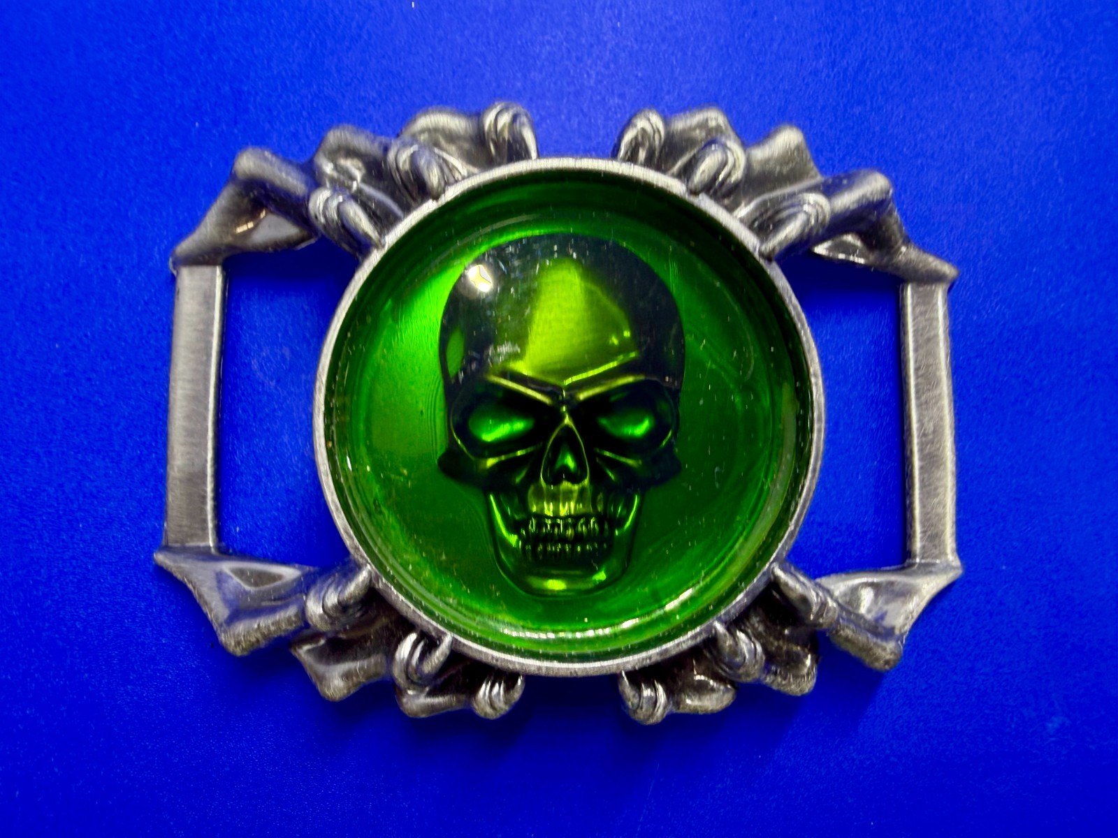 Alchemy Gothic Soul of Agrippa Skull Green Enameled Belt Buckle