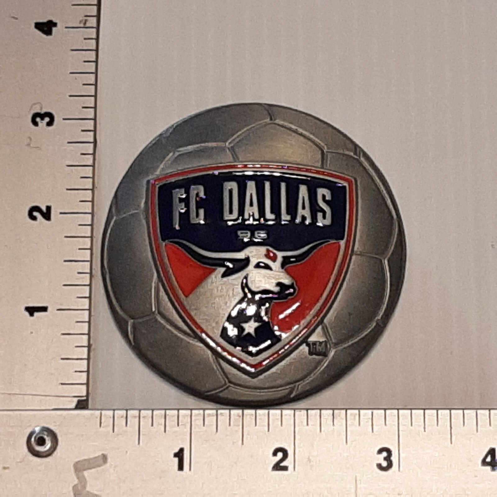 SILVER PEWTER MLS SOCCER DALLAS FC Metal Belt Buckle