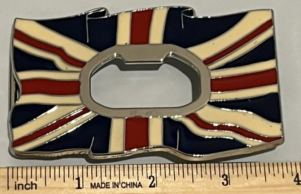 Union Jack Flag British Beer Bottle Opener Novelty Belt Buckle Humorous Modern