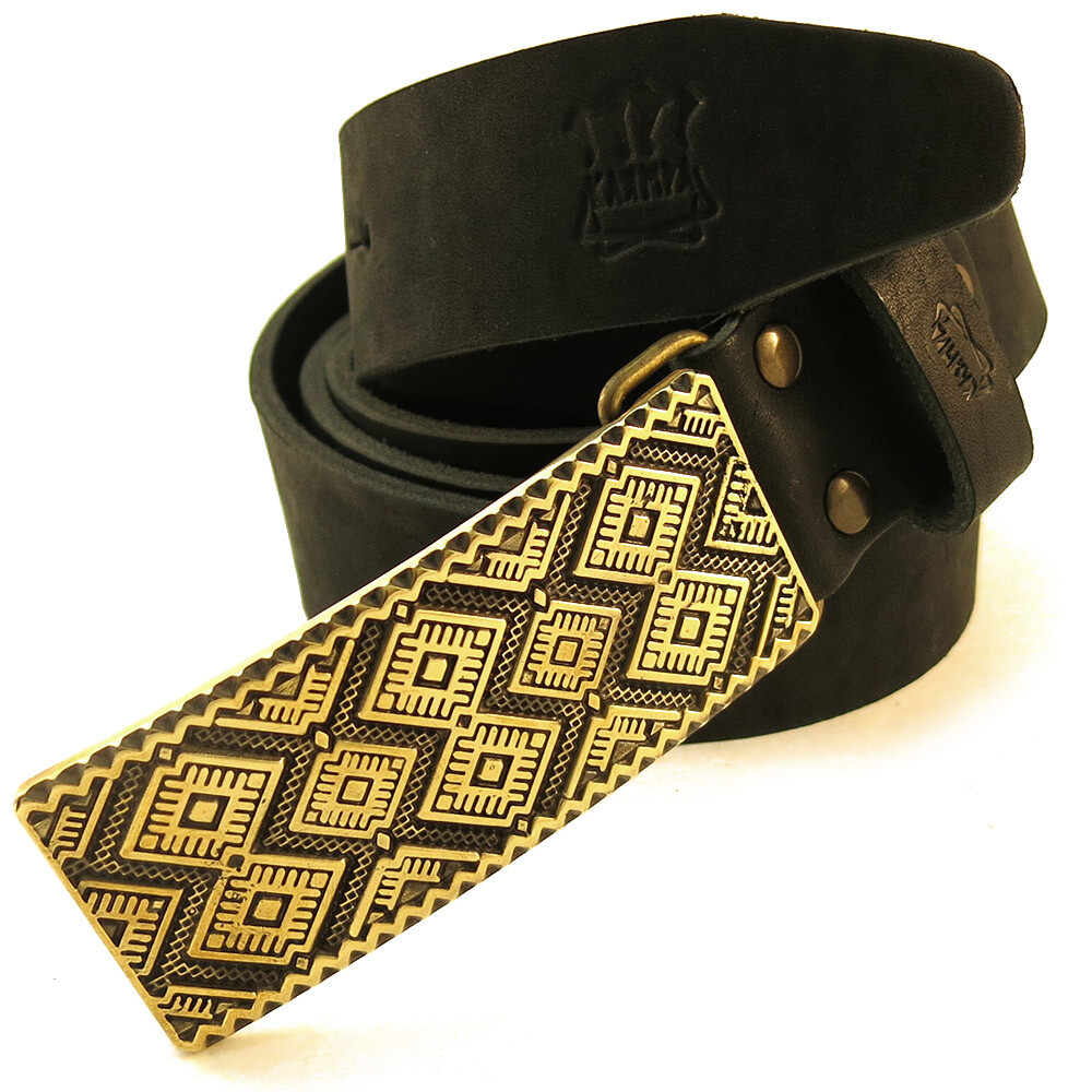 Handmade brass belt buckle « Krayka », Ukrainian ornamental buckle, woven buckle