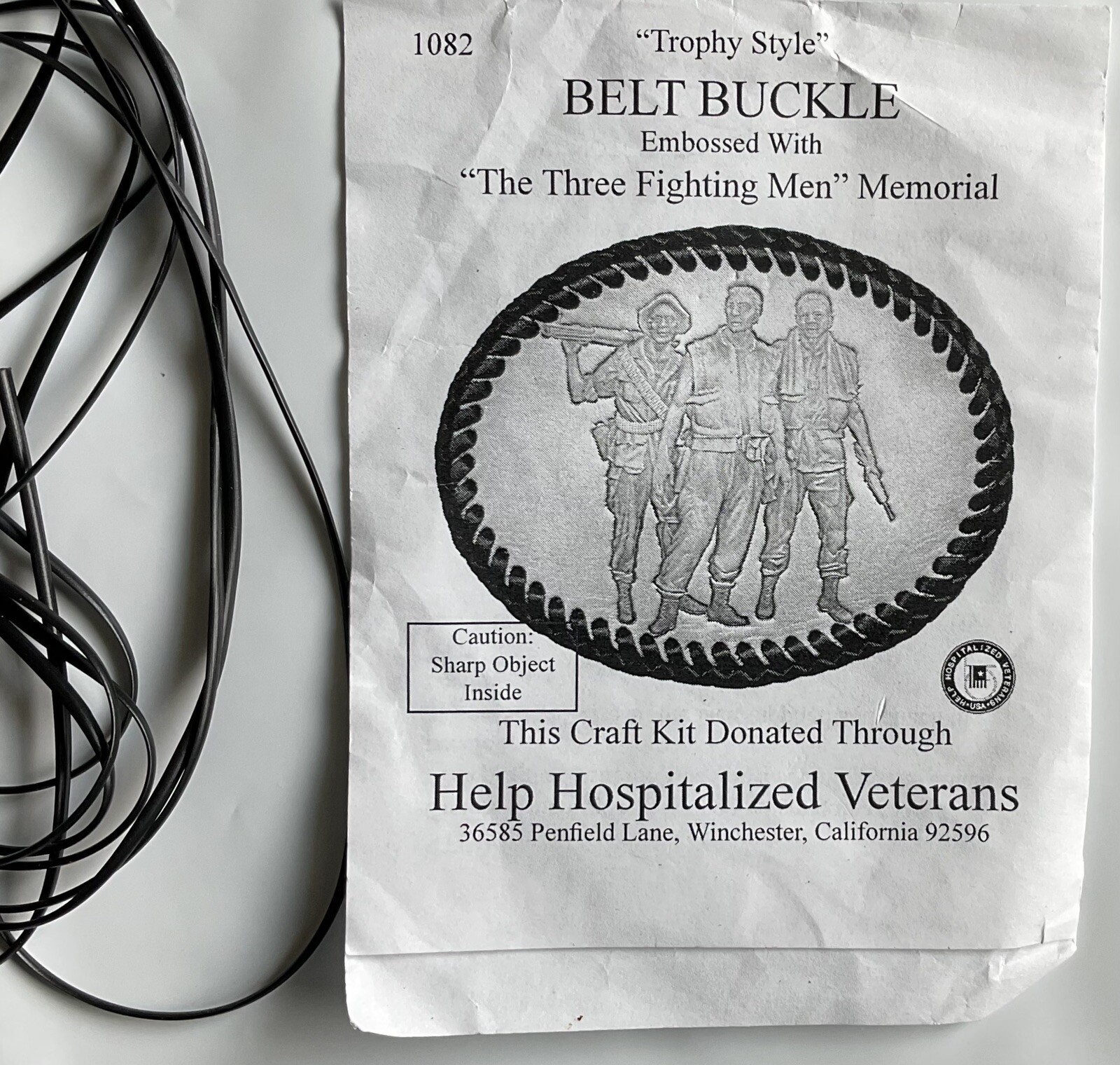 The Three Fighting Men Memorial Trophy Style Oval Belt Buckle Craft Kit – NEW