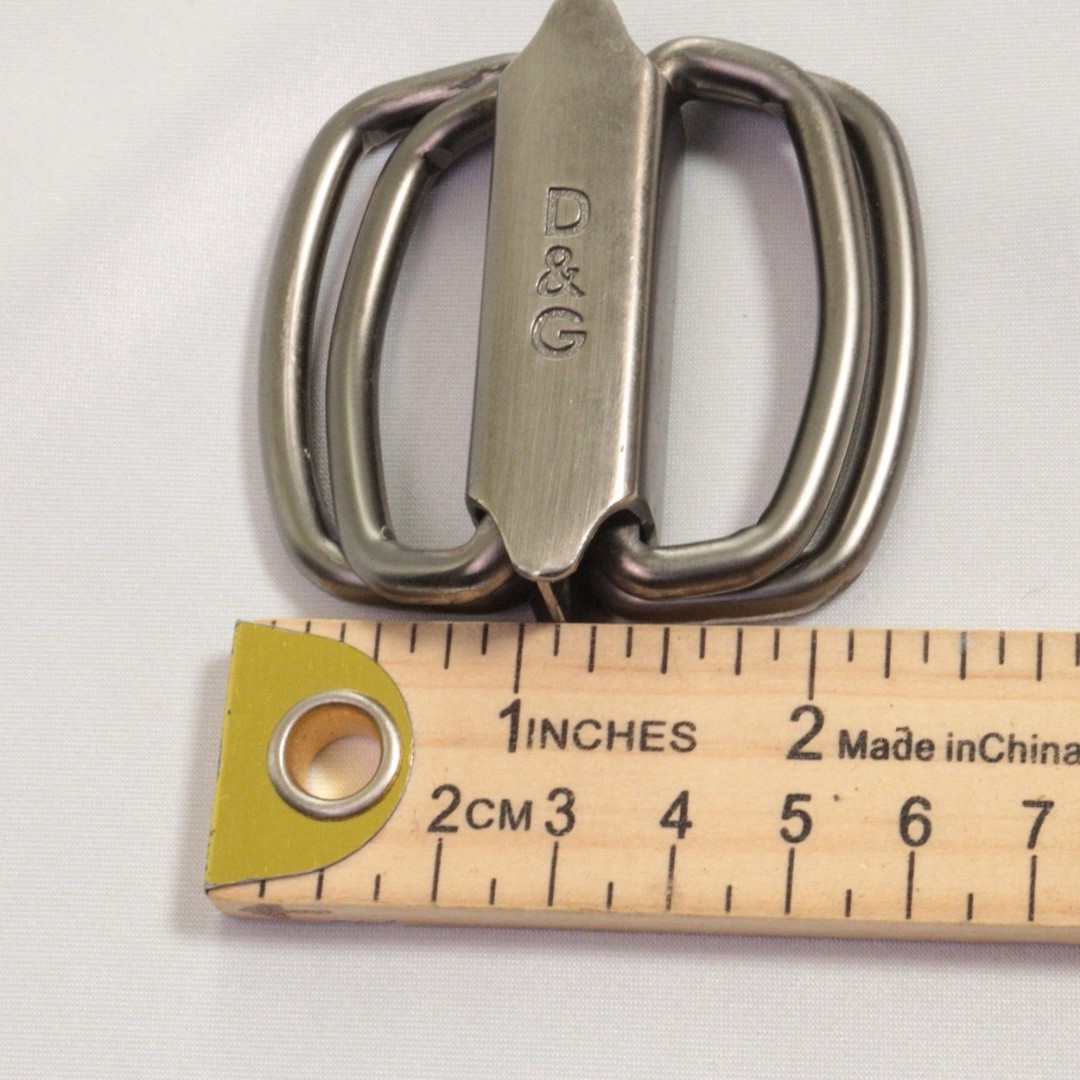 Dolce & Gabbana D&G Logo Silver Tone Metal Belt Buckle For Fabric Belts