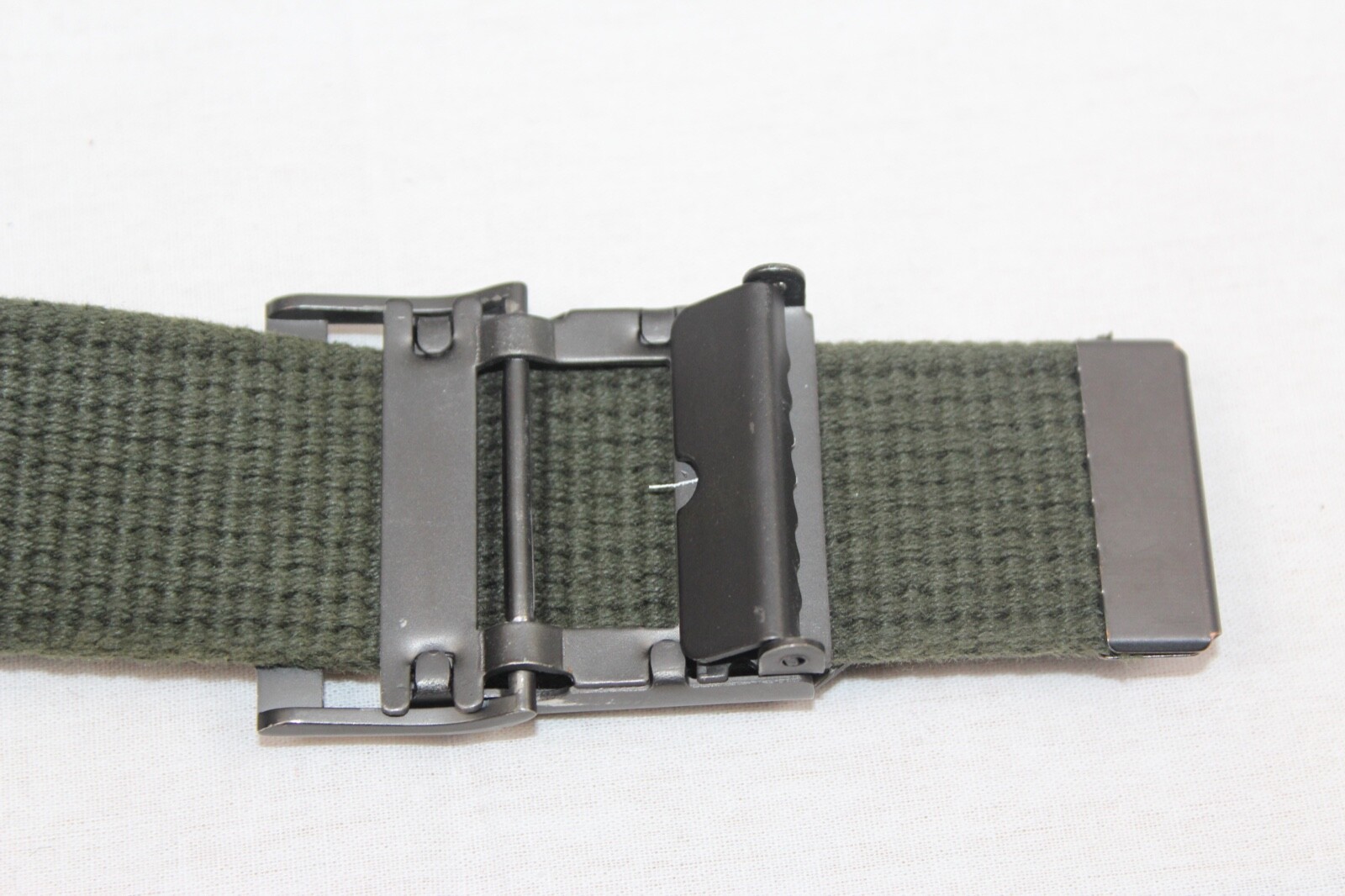Thick Canvas Belt with Eagle/Fleur de Lis Buckle 34&Prime;
