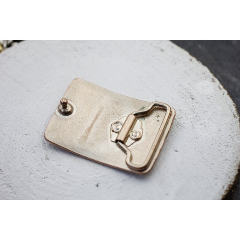 Fluted Effect Belt Buckle, Rosepearl – Rectangular Industrial Design Belts