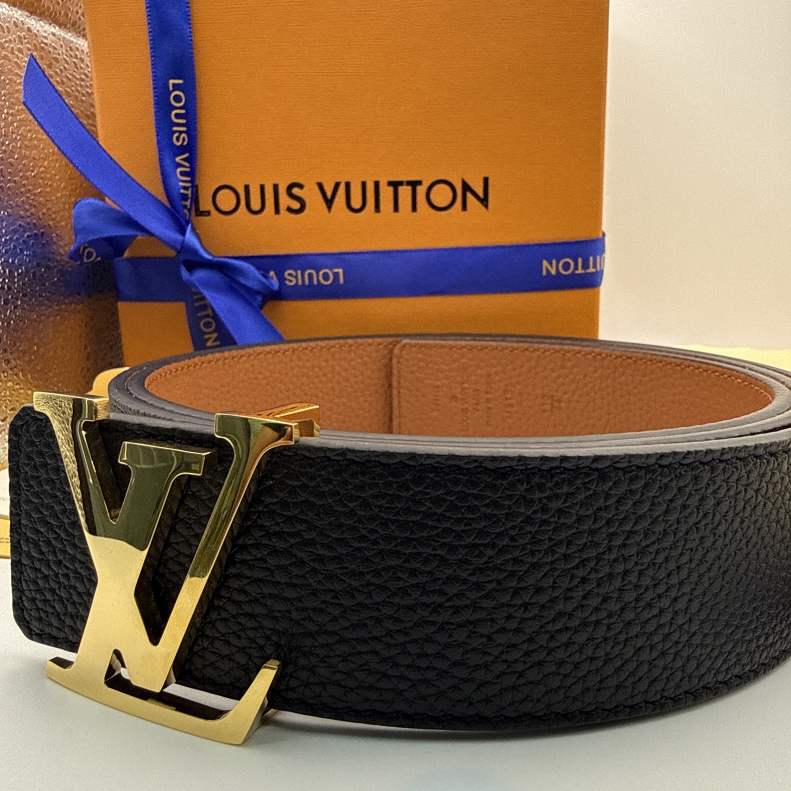 Louis Vuitton Belt M9151 Black Leather 434506
