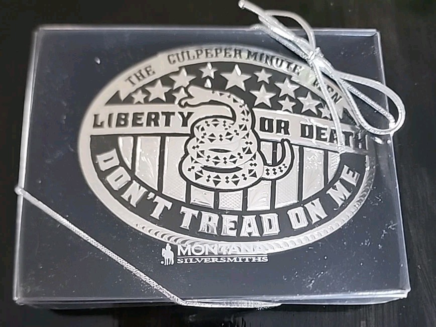 Montana Silversmiths Men&rsquo;s Liberty Or Death Don&rsquo;t Tread On Me Buckle Silver NEW