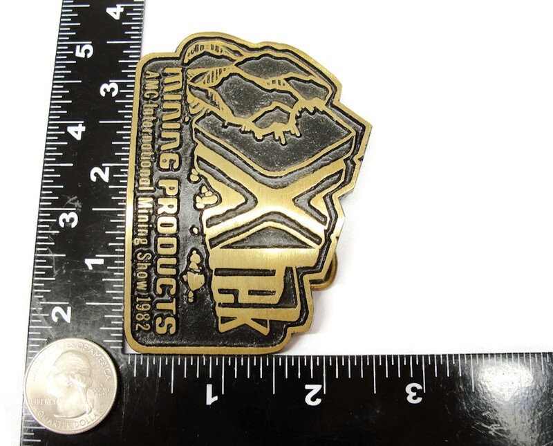 XTek Mining Products Belt Buckle DynaBuckle Limited Edition Solid Brass 1982