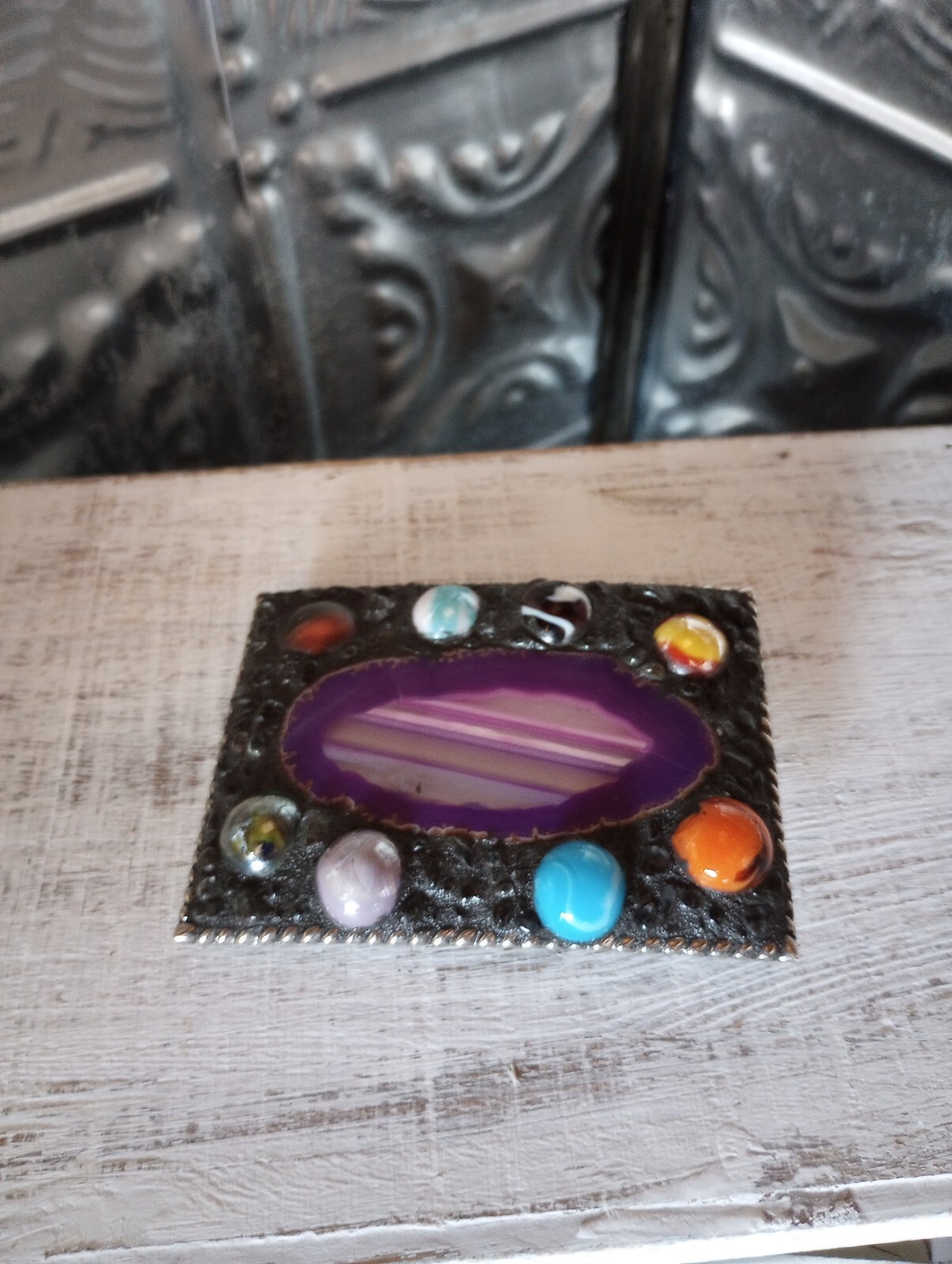 Agate Rock Marble Accent Futuristic Art Aesthetic Contemporary Belt Buckle Y2K