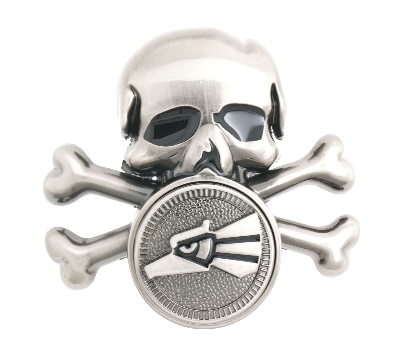 Skull Head Bones Aztec Bird Spinner Type Metal Belt Buckle