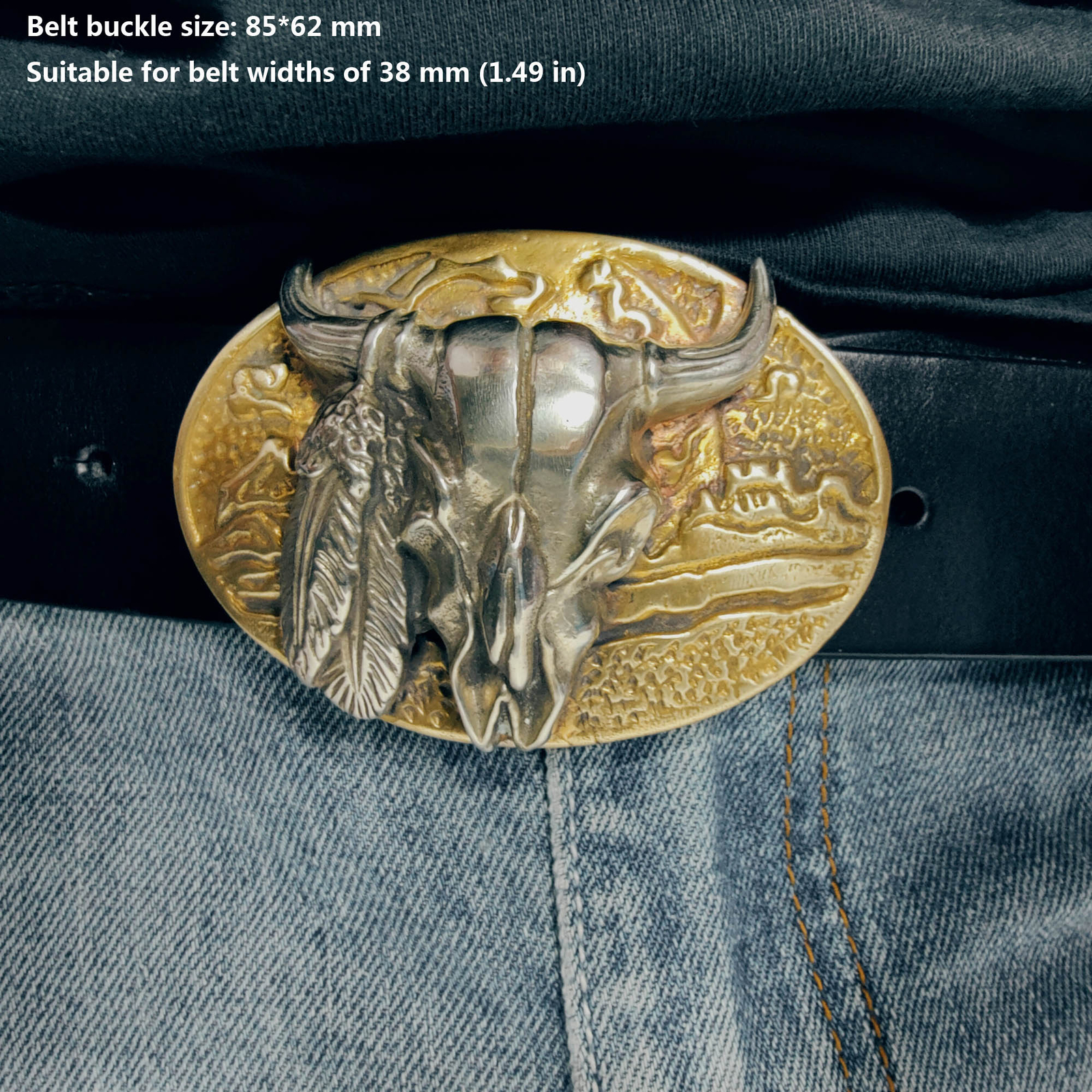 Casting Brass Buffalo Skull Belt Buckle, Personalized Metal Men Belt Buckle,gift