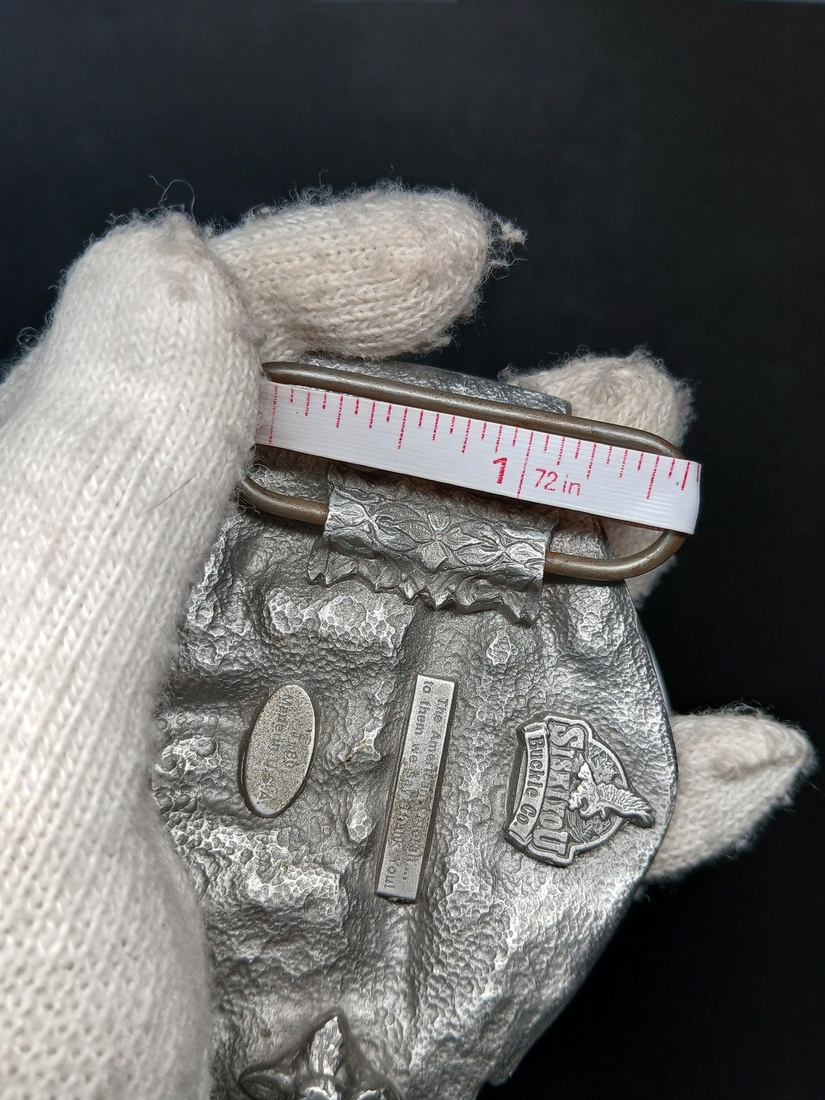 1988 Siskiyou American Veteran Enameled Belt Buckle