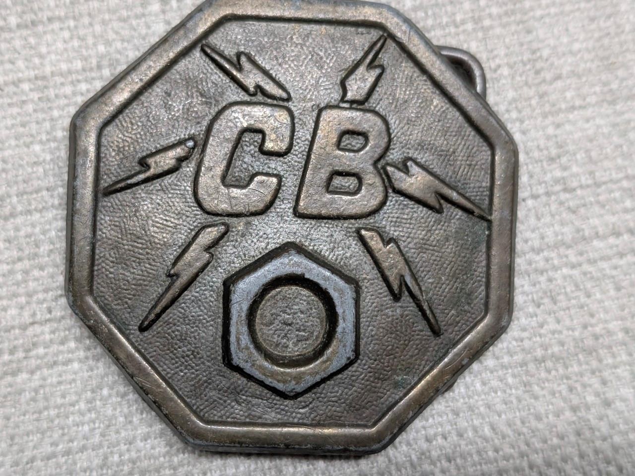 vintage 1970s belt buckle CB RADIO western TRUCKER semi-truck WESTERN cowboy