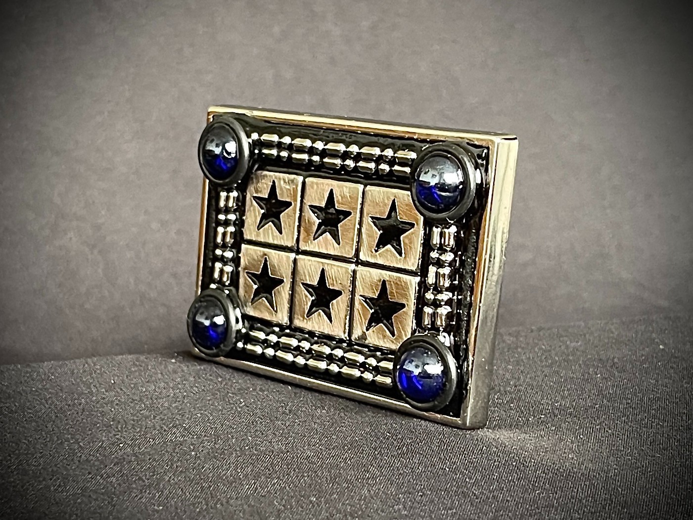 Military Star Grid Belt Buckle Blue Sphere Industrial Art Darren McNeese