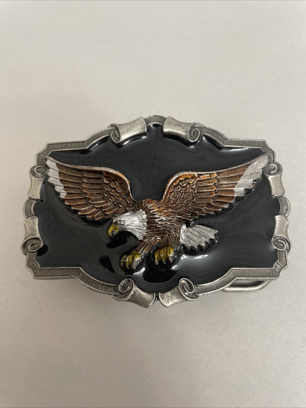 Bald Eagle Belt Buckle 1983 Great American Buckle Co. Solid Pewter Made in USA