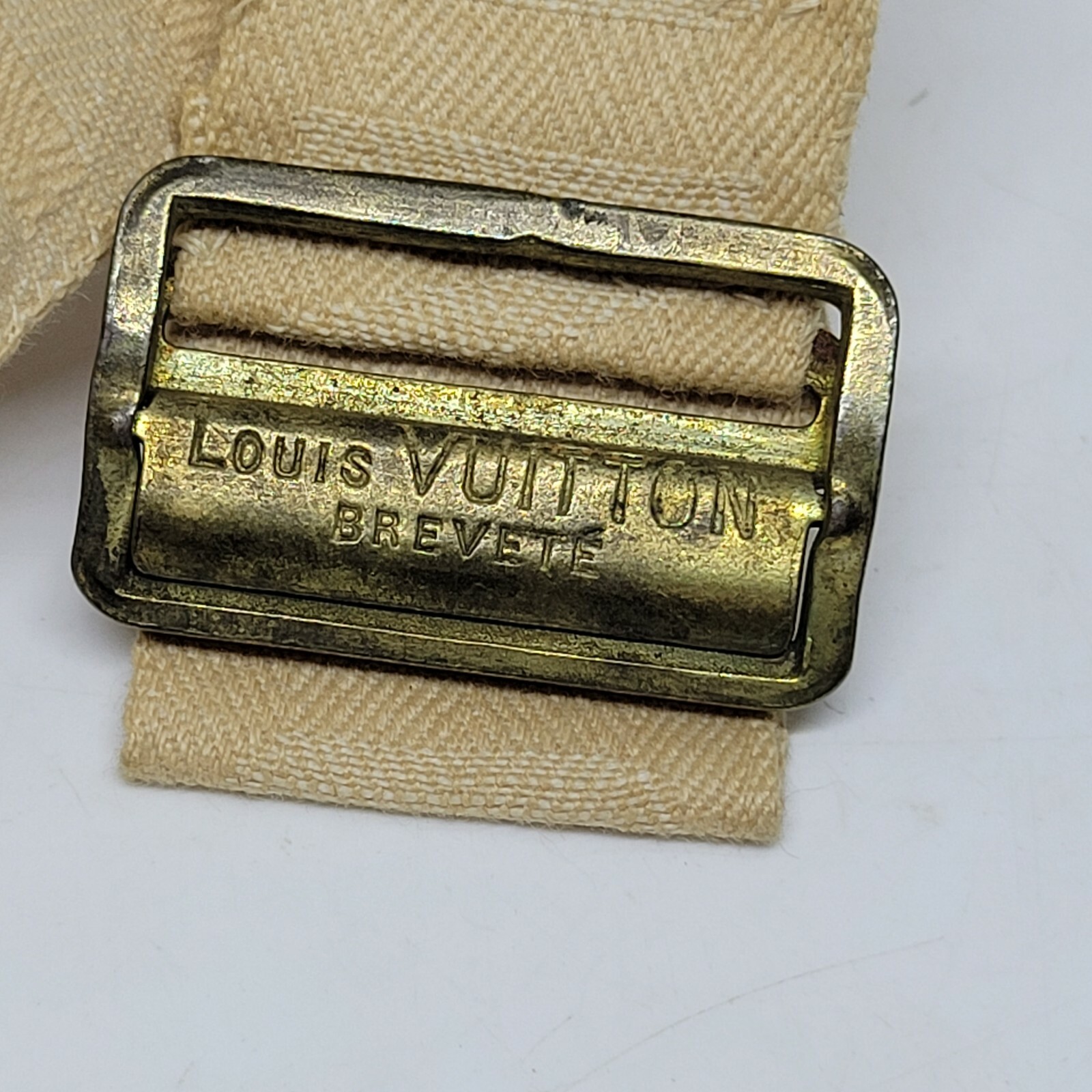 Antique Louis Vuitton Trunk Strap / Belt With Brass Buckle