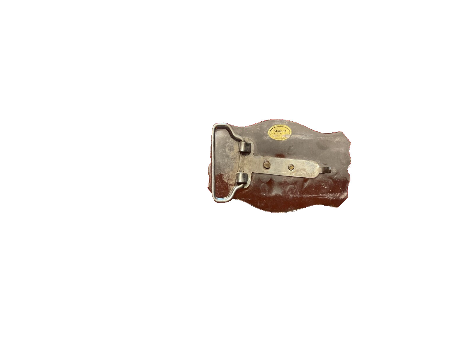 Vintage Western Style Chrome Belt Buckle with Applied Brass Bucking Bronco Horse