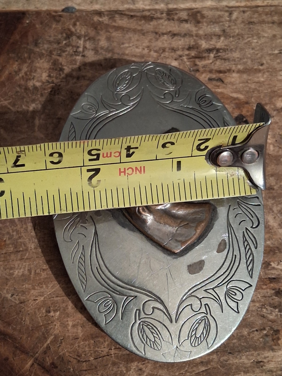 Hores Belt Buckle Nickel Silver Vintage 70s