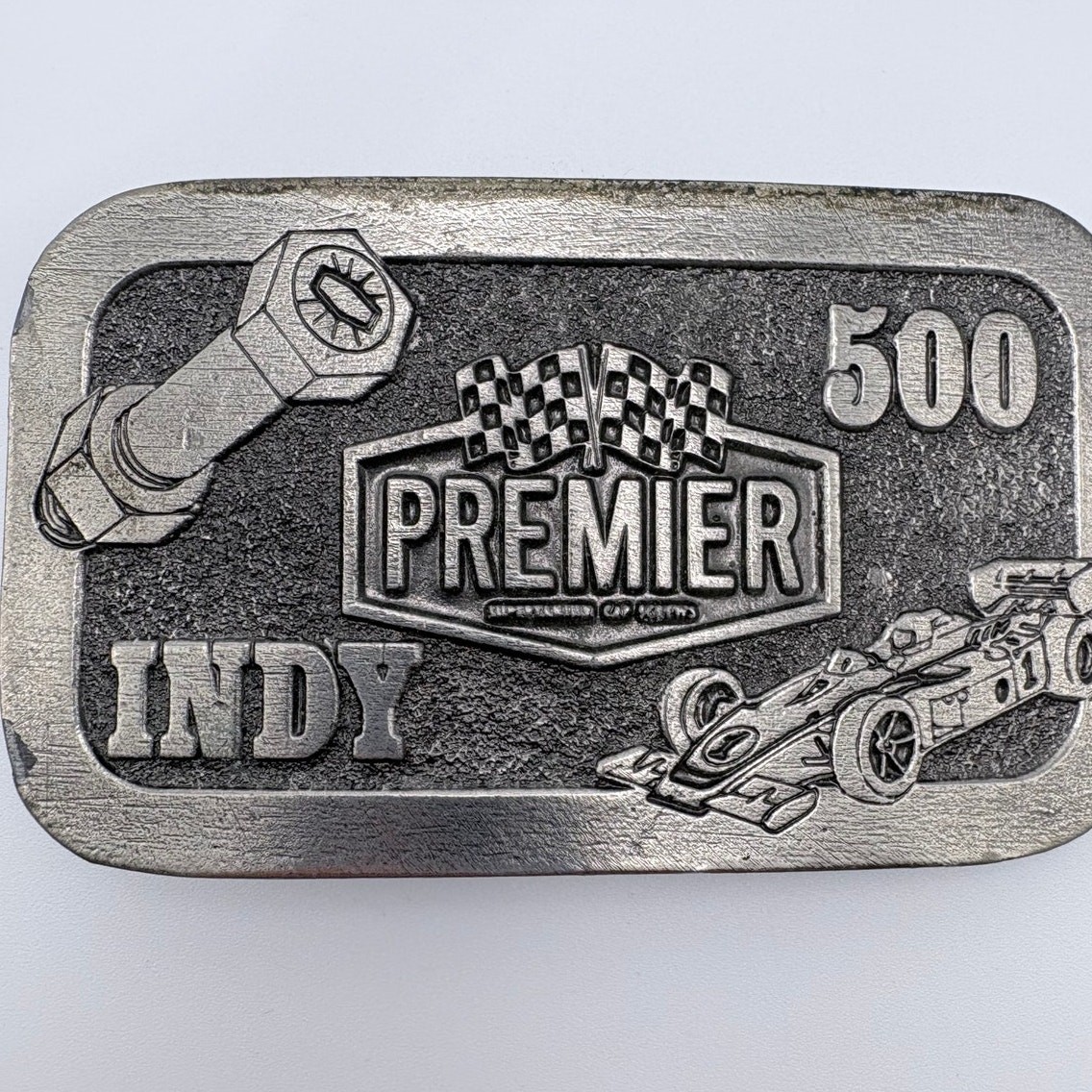 Pewter Premier Industrial Corp Indy 500 Belt Buckle