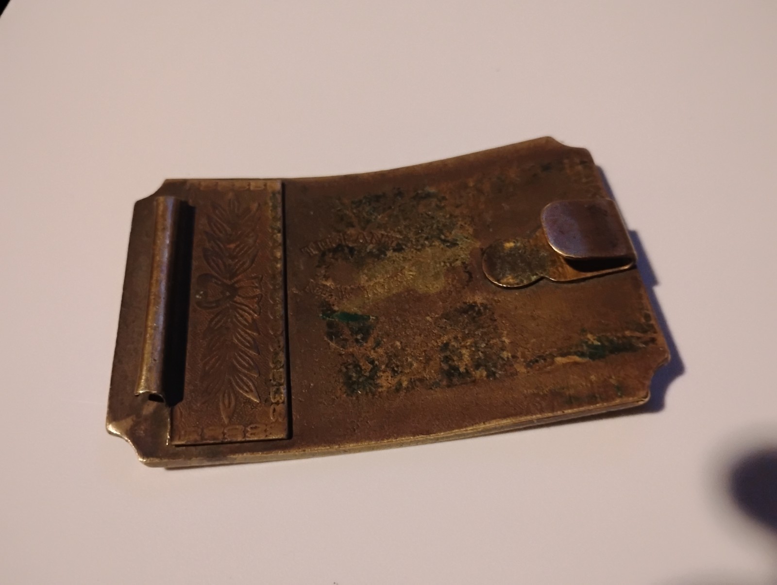 Vintage Wells Fargo and Company 1852 Stage Coach Rectangular Brass Belt Buckle