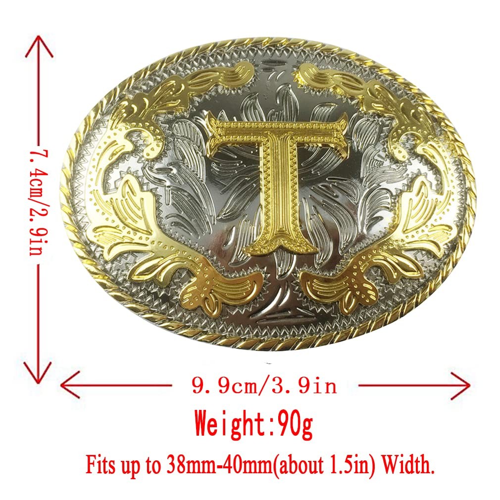LKMY Men&rsquo;s Belt Buckle, 3D Gold Letter, Alphabet, Initial, Carving…