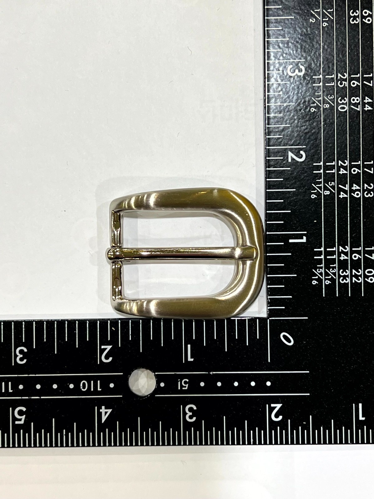 Solid Brass Satin Nickel Belt Buckle Made in Italy Fits 0.98&Prime; Belt Strap