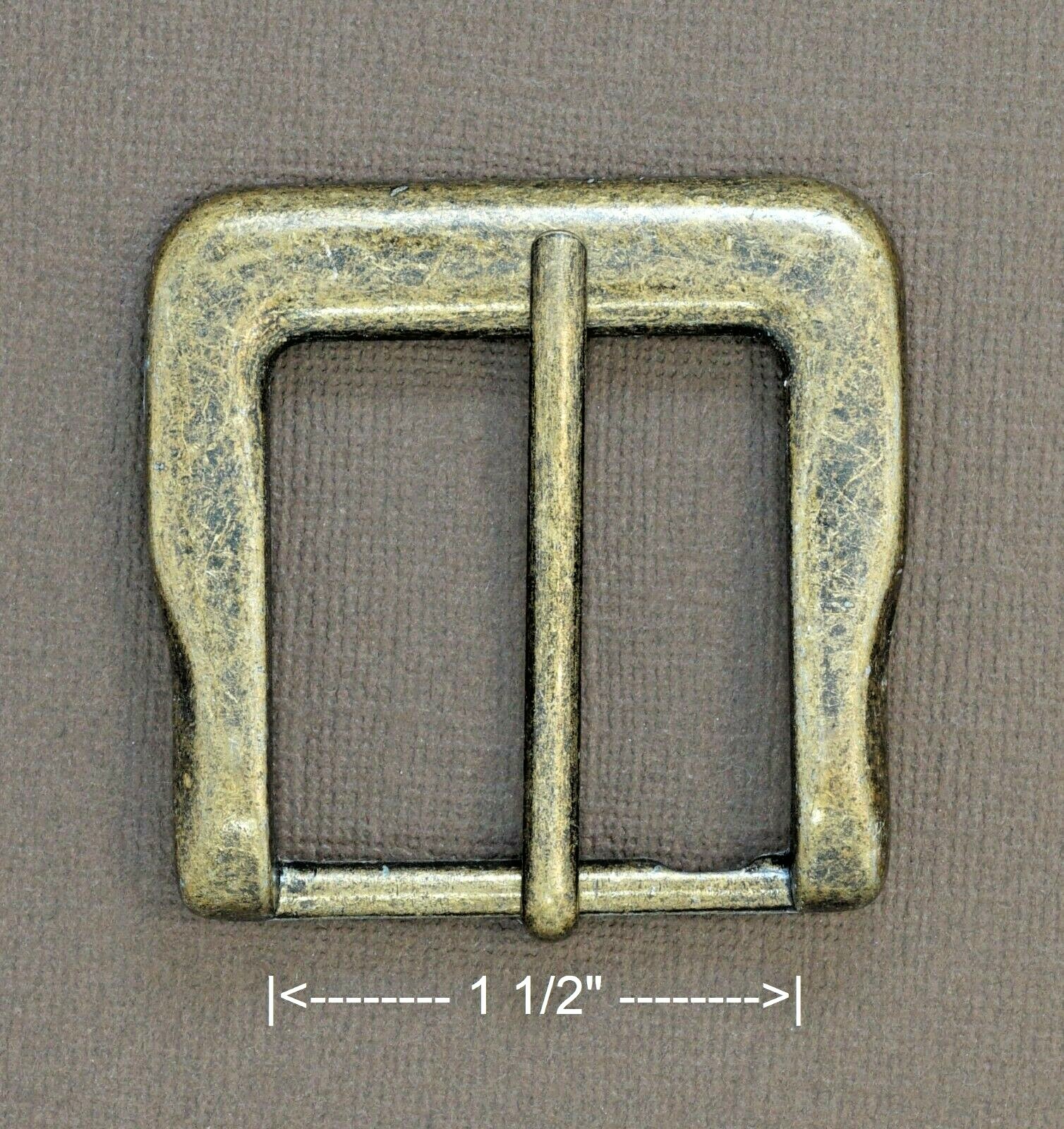 New 1 1/2&Prime; pin buckle(#65) man/women antique brass color finish jean style USA