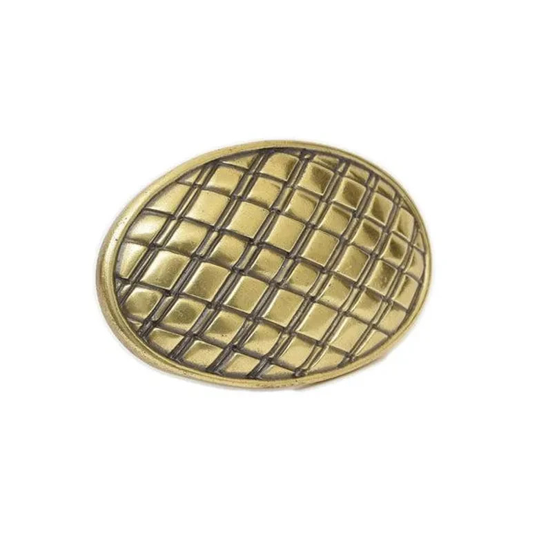 Vintage Style Metal Geometric Print Oval Belt Buckle