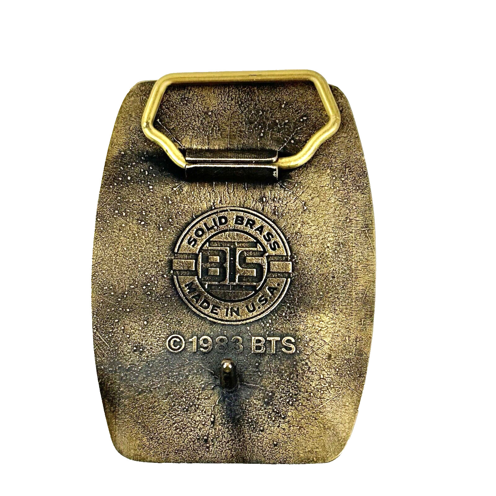 Vintage BTS 1983 Solid Brass GE Southern CA Balsam Meadow Engraved Belt Buckle